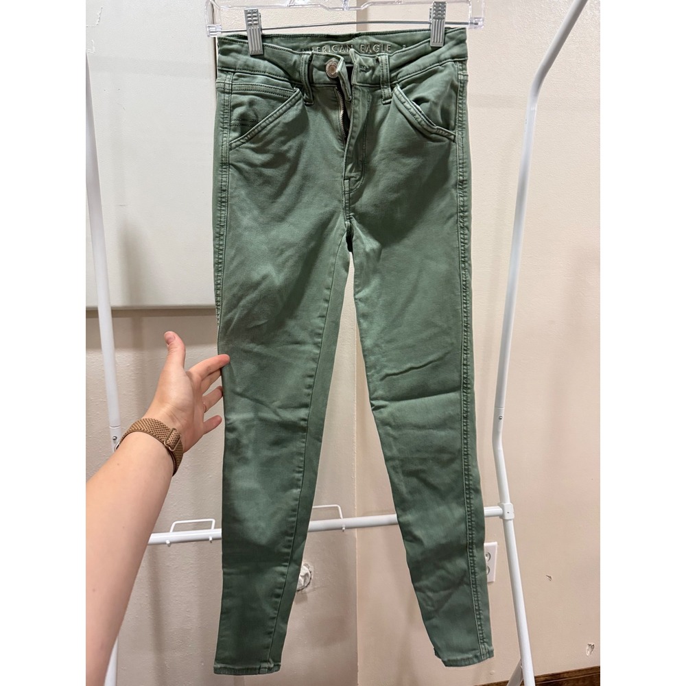 American Eagle Womens Skinnys Sage Green Ne(x)t Level Stretch Size 2